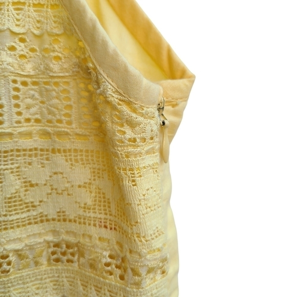 Lace and Embroidery Yellow Summer Top, Size XS - Picture 5 of 11
